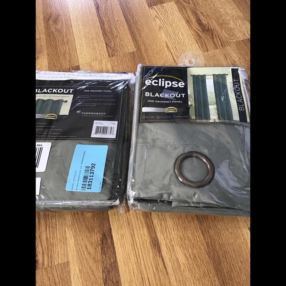 Set of 2 eclipse blackout window curtain panels, new, 42x95